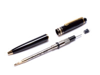 1991 Small Mini Montblanc Meisterstuck Masterpiece W. A. Mozart Black Resin & Gold Fountain & Pencil Set in Box