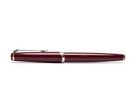Rare Mint Large 1960s MONTBLANC No.14 Masterpiece Meisterstuck Burgundy Maroon Red Resin 14K Gold EF Flexible Nib Fountain Pen