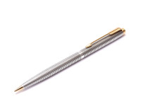 PARKER 75 Made in USA Solid 925 Sterling Silver Crosshatch Cisele Fountain Pen & Mechanical Pencil Set