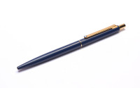 Rare Second Series 1981 Montblanc Noblesse Oblige Slimline CS (Color Slim) Matte Navy Blue Push Button Ballpoint Pen