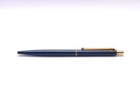 Rare Second Series 1981 Montblanc Noblesse Oblige Slimline CS (Color Slim) Matte Navy Blue Push Button Ballpoint Pen