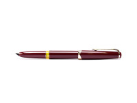 Rare Mint Large 1960s MONTBLANC No.14 Masterpiece Meisterstuck Burgundy Maroon Red Resin 14K Gold EF Flexible Nib Fountain Pen