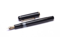 Rare 1980s West W. Germany Classic Pelikan M150 / 481 (Old Style) Black Resin M Semi-Flexible Nib Piston Fountain Pen