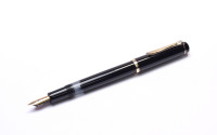 Rare 1980s West W. Germany Classic Pelikan M150 / 481 (Old Style) Black Resin M Semi-Flexible Nib Piston Fountain Pen