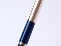Rare 1960s Made in England PARKER 45 "Deluxe" Dark Navy Blue & Rolled Gold 14K Gold F Semi Flex Nib Fountain Pen with bladder converter 