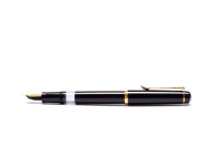 1980s West W. Germany Classic Pelikan M150 Black Resin EF Extra Fine Flexible Nib Piston Fountain Pen