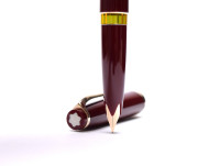 Rare Mint Large 1960s MONTBLANC No.14 Masterpiece Meisterstuck Burgundy Maroon Red Resin 14K Gold EF Flexible Nib Fountain Pen