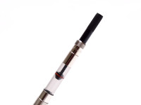 Rare 2004 UK PARKER Duofold International Special Edition Pinstripe Dark Navy Oxford Blue PT 18K Gold M Medium Nib Fountain Pen  w/ Piston Converter