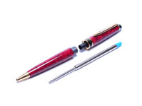 1998 Waterman EXPERT II Oriental Maroon Marble Red & Gold Ballpoint Pen Made in France
