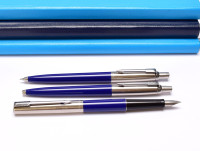 Parker Jotter M Medium Nib Fountain Pen Push Button Ballpoint Pen & Mechanical Pencil Set in Box