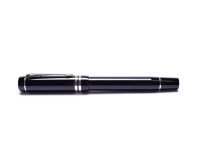 1999 IIN PARKER Duofold International MKII Platinum Black PT 18K 750 Gold M Medium Nib Fountain Pen with Converter