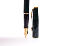 Vintage Parker Sonnet Forest Green Lacquer & Gold Plated Trims Cartridge Filler M Medium Nib Fountain Pen Made in France