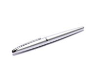 Cross ATX Pure Matte Chrome Silver Stainless Steel M Medium Nib Converter Fountain Pen in Box + 2 Cartridges