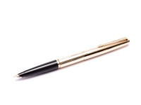 NOS 1960s Made in England PARKER 45 "Deluxe" All Rolled Gold 14K Gold F Flexible Nib Fountain Pen in Box