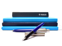 Parker Jotter M Medium Nib Fountain Pen Push Button Ballpoint Pen & Mechanical Pencil Set in Box