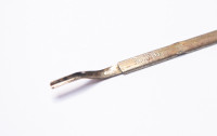  1940s France's Le Stylo RALLY No. 10 - Black Celluloid Art Deco Chevron 14K Nib Push Button Fountain Pen