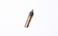  1940s France's Le Stylo RALLY No. 10 - Black Celluloid Art Deco Chevron 14K Nib Push Button Fountain Pen