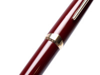 Rare Mint Large 1960s MONTBLANC No.14 Masterpiece Meisterstuck Burgundy Maroon Red Resin 14K Gold EF Flexible Nib Fountain Pen