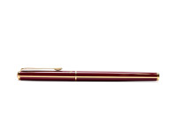 Rare Unique Reform W. Germany Red & Gold 23K Gold Plated Striped Special F Two Toned Nib Cartridge Fountain & Ballpoint Pen Set in Box 