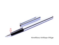 Vintage Steel Montblanc Noblesse Oblige Rollerball Pen Barrel Tip Part Spare Repair 