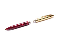 Sheaffer Crest Opalite Ryby Bordeaux Marble Red 23K Gold Electroplate Cap Celluloid Body Twist Ballpoint Pen