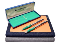 Vintage Ballograf Epoca Push Button Ballpoint Pen & 0.5 Leads Mechanical Pencil Set in Box