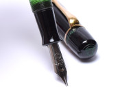 Original Never Used 1937 ('38 '39 '40) Pelikan 100 Celluloid & Ebonite All Black & Green EEF to BB Super Flexible CN Nib Piston Fountain Pen From an Amazing Attic Find