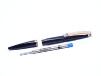 1980s W. Germany Pelikan No.1 Luigi Colani Design Black & Gold Ballpoint Pen With Refill