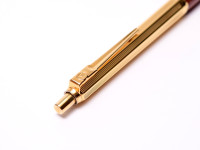 Vintage Ballograf Epoca Wooden Section & Gold Plate Push Button Ballpoint Pen in Case