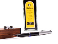 Vintage Pelikan Silvexa 20 & P21 14K 585 Gold F Nib Cartridge Fountain Ballpoint Pen & Mechanical Pencil Set in Box