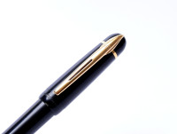 1990s Waterman Phileas Made in France All Black & Gold M Medium GP Nib Fountain Pen with Converter