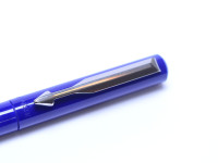 The Original 1984 NOS PARKER Vector Made in UK Classic Purple Blue & Matte Steel Rollerball Pen in Box