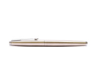 1982 PARKER 75 Made in France 14K Gold M Medium Soft Nib Brushed Steel Fountain Pen with Converter