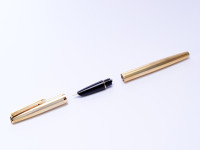 AURORA 98 Solid Sterling 925 Silver - Gold Plated - Vermeil 14K EF Gold Nib Cartridge Fountain Pen