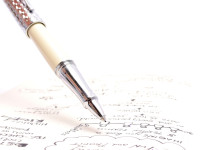 Cross Sauvage Ivory Lacquer Python Chrome Pattern Fineliner Pen