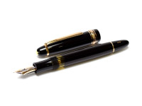 Historic - Last of Its Kind - NOS - New Old Stock Never Used 1950s (1960-61) MONTBLANC No. 144 Masterpiece/Meisterstuck Celluloid 14K EF Super Flex Nib Telescopic Piston Fountain Pen