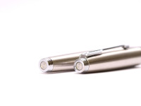 1982 PARKER 75 Made in France 14K Gold M Medium Soft Nib Brushed Steel Fountain Pen with Converter