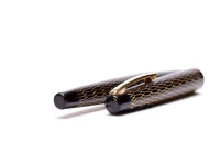 Lady Sheaffer 632 Black Enamel & Gold Tulle Net M Medium Triumph Point Soft 14K Nib Cartridge/Converter Filling Short Clip Fountain Pen