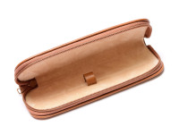 Vintage High Quality MEGA Leatherette Camel Brown Pouch for 1 Fountain Ballpoint Rollerball Pen or Pencil