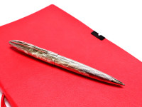 NOS Amazing Waterman Carene/CARÈNE ESSENTIAL SILVER ST Wave Ballpoint Pen In Box With Notepad Made in France