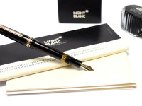 Historic - Last of Its Kind - NOS - New Old Stock Never Used 1950s (1960-61) MONTBLANC No. 144 Masterpiece/Meisterstuck Celluloid 14K EF Super Flex Nib Telescopic Piston Fountain Pen