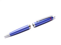 NOS New Rotring Freeway Navy Blue Metal Push Button Matte Satin Finish Ballpoint Pen In Box S0213040