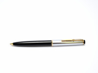 Rare 1960s MONTBLANC No.38 S (#38S) Black Resin & Matte Steel "Eleventh Finger" Lever Mechanism Ballpoint Pen