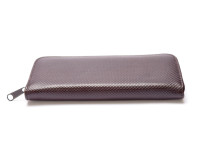 Vintage Mercedes Benz Chocolate Brown Leatherette Zipper Pouch Pen Holder for 3 Fountain Rollerball or Ballpoint Pens