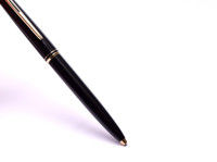 1970s MONTBLANC No.281 Precious Black Resin & Gold Lever Mechanism 11th "Eleventh Finger" Ballpoint Pen