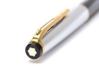 Rare 1960s MONTBLANC No.38 S (#38S) Black Resin & Matte Steel "Eleventh Finger" Lever Mechanism Ballpoint Pen