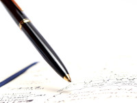 1970s MONTBLANC No.281 Precious Black Resin & Gold Lever Mechanism 11th "Eleventh Finger" Ballpoint Pen