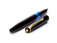 1960s KAWECO V11 Black Resin 14K OM Oblique Medium Flexible Nib Piston Fountain Pen