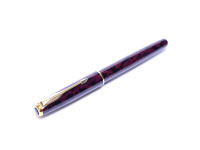 1994 Parker Sonnet Laque/Lacquer Autumn Marble Red Gold Trim M Medium Nib Fountain Pen Made in France