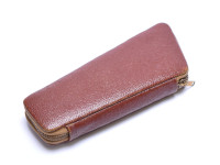 Vintage High Quality MEWA Hard Brown Leather Pouch Case With Pocket for 2 Fountain Ballpoint Pens & Pencils